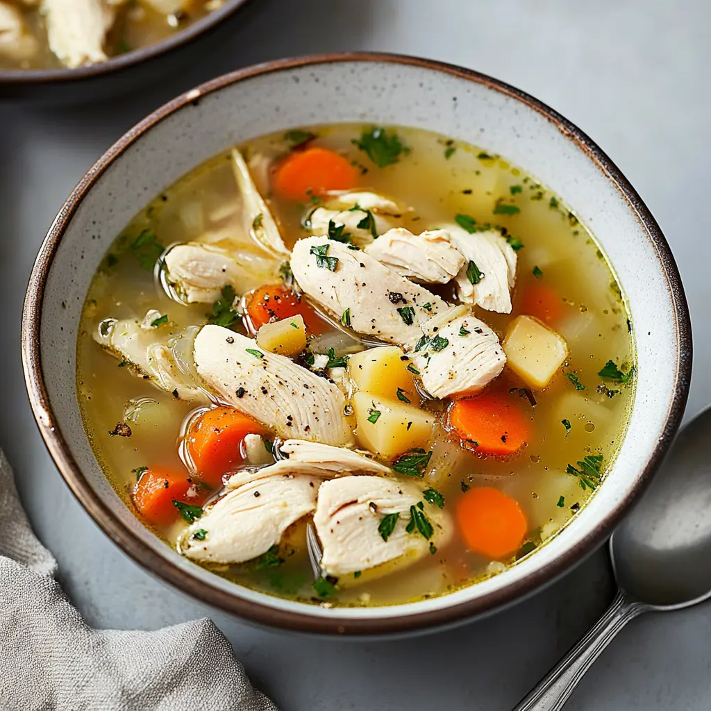 CHICKEN SOUP centered hero view, clean and uncluttered