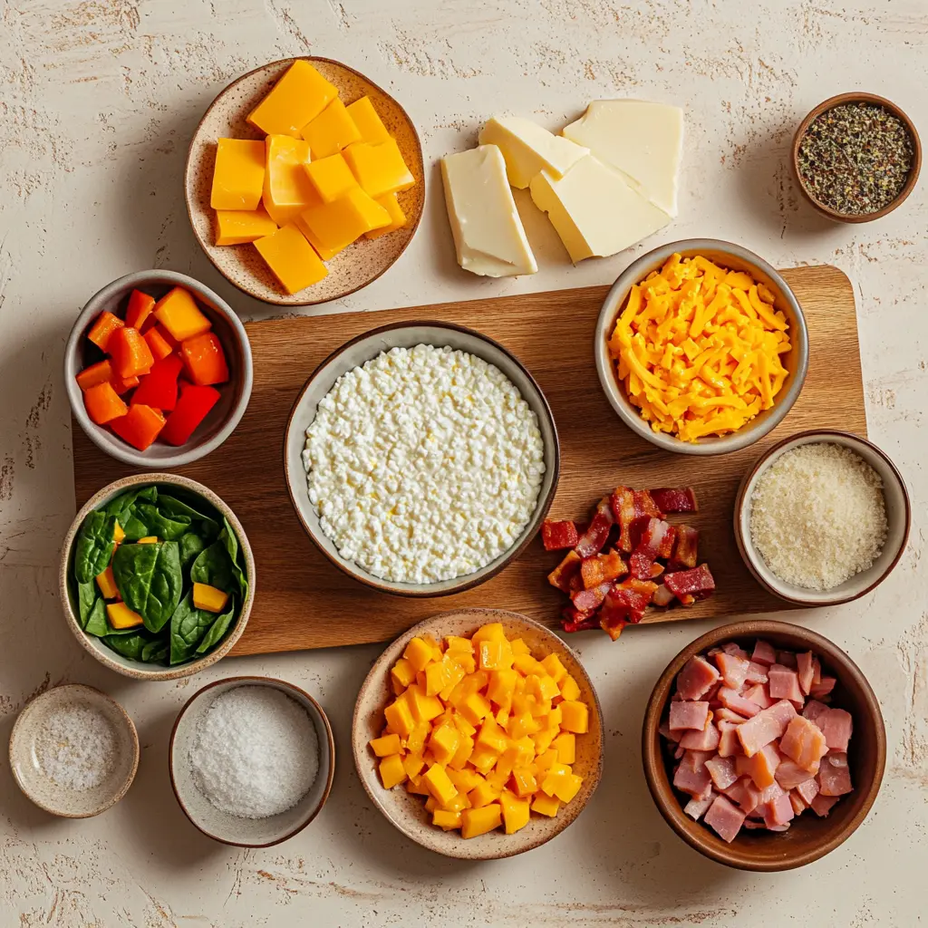 Cottage Cheese Egg Bake Casserole: Easy and Tantalizing 3 COTTAGE CHEESE EGG BAKE CASSEROLE centered hero view, clean and uncluttered