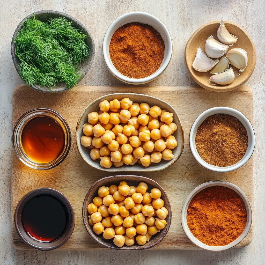 CRISPY ROASTED CHICKPEAS centered hero view, clean and uncluttered