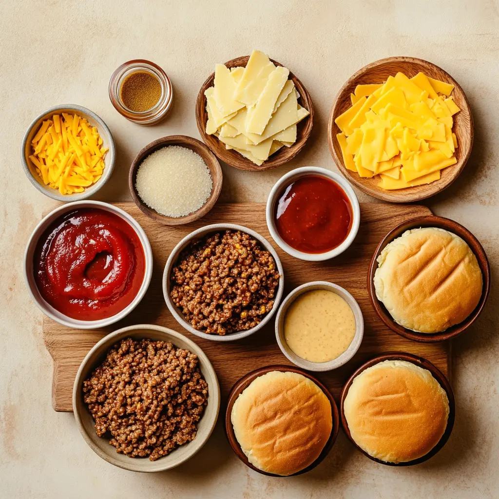 EASY 5 INGREDIENT SLOPPY JOES centered hero view, clean and uncluttered