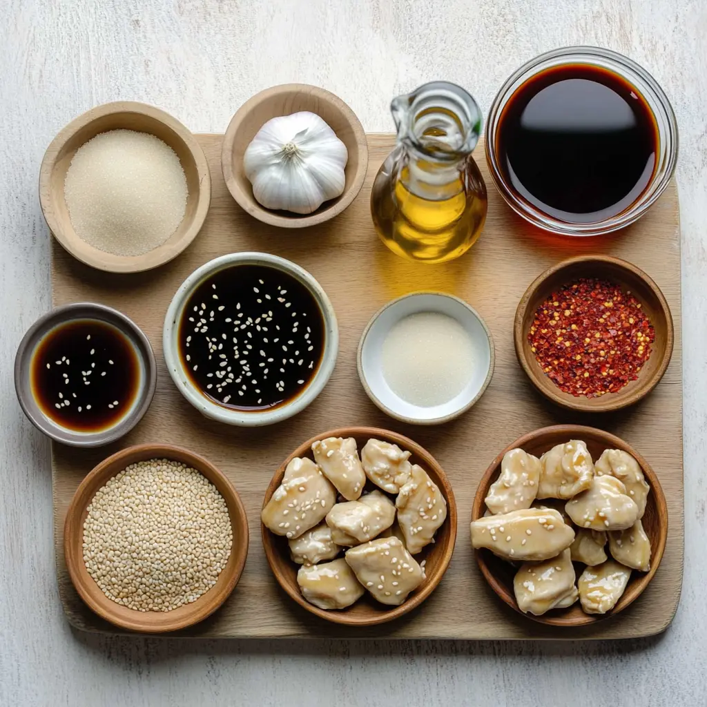 EASY SESAME CHICKEN centered hero view, clean and uncluttered