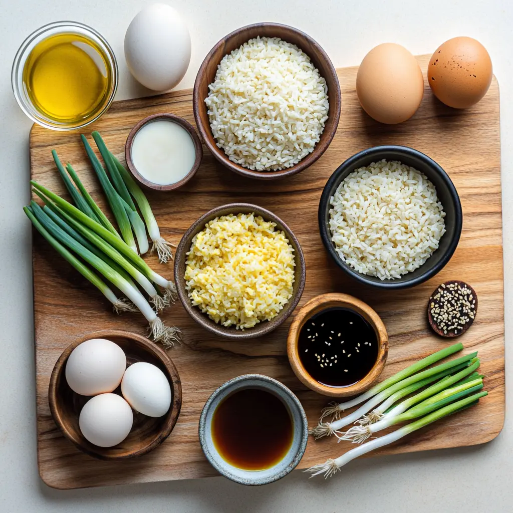 Quick Egg Fried Rice Recipe for a Fun Meal 3 EGG FRIED RICE centered hero view, clean and uncluttered