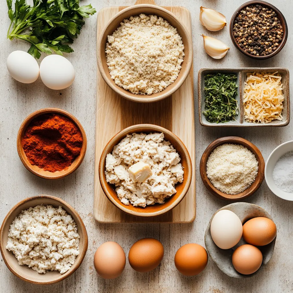 GARLIC PARMESAN CHICKEN MEATLOAF centered hero view, clean and uncluttered