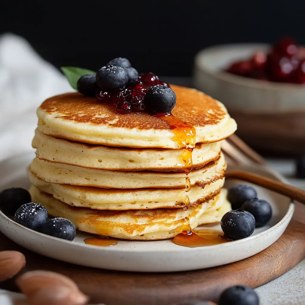 Greek Yogurt Pancakes Vibrant and Easy Recipe 3 GREEK YOGURT PANCAKES centered hero view, clean and uncluttered
