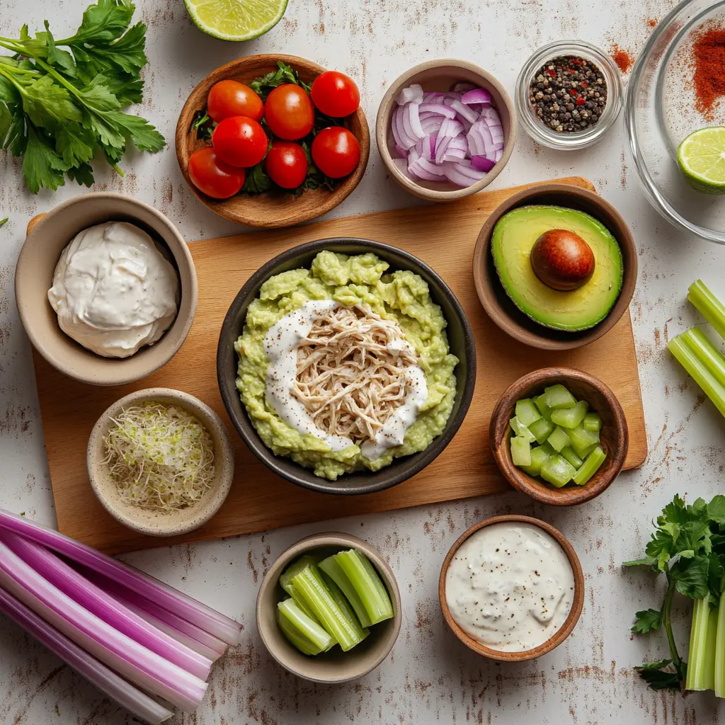 Deliciously Easy Healthy Avocado Chicken Salad Guide 3 Healthy Avocado Chicken Salad centered hero view, clean and uncluttered