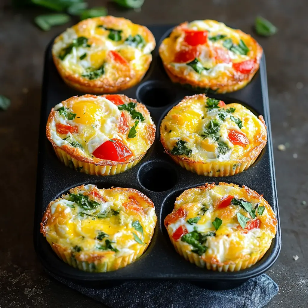 HEALTHY EGG WHITE BREAKFAST MUFFINS centered hero view, clean and uncluttered