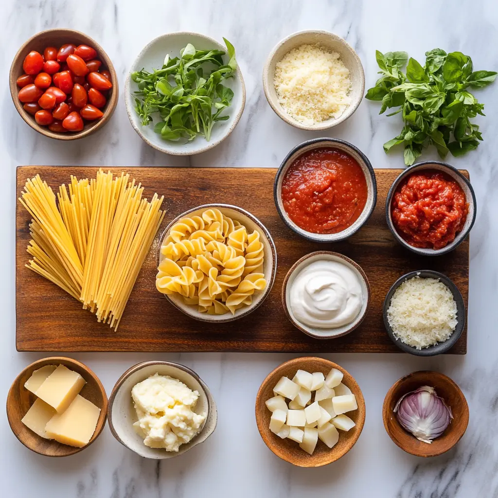 ITALIAN PINK SAUCE ROSE PASTA centered hero view, clean and uncluttered