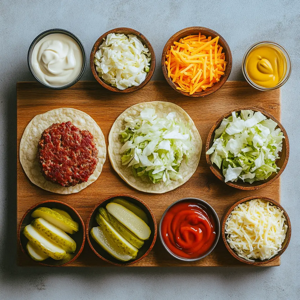 KETO BIG MAC SMASH BURGERS centered hero view, clean and uncluttered