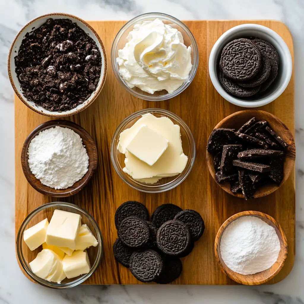 NO BAKE OREO CHEESECAKE centered hero view, clean and uncluttered