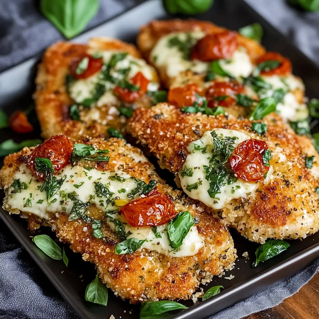 PARMESAN BASIL CHICKEN CUTLETS centered hero view, clean and uncluttered
