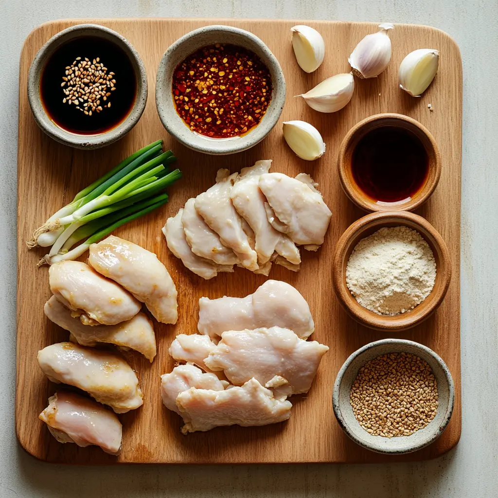 SOY GARLIC CHICKEN THIGHS centered hero view, clean and uncluttered