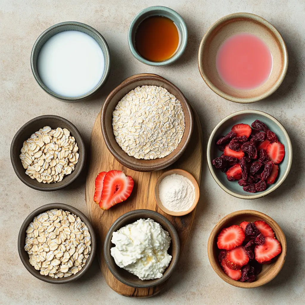 STRAWBERRY CHEESECAKE PROTEIN BALLS centered hero view, clean and uncluttered