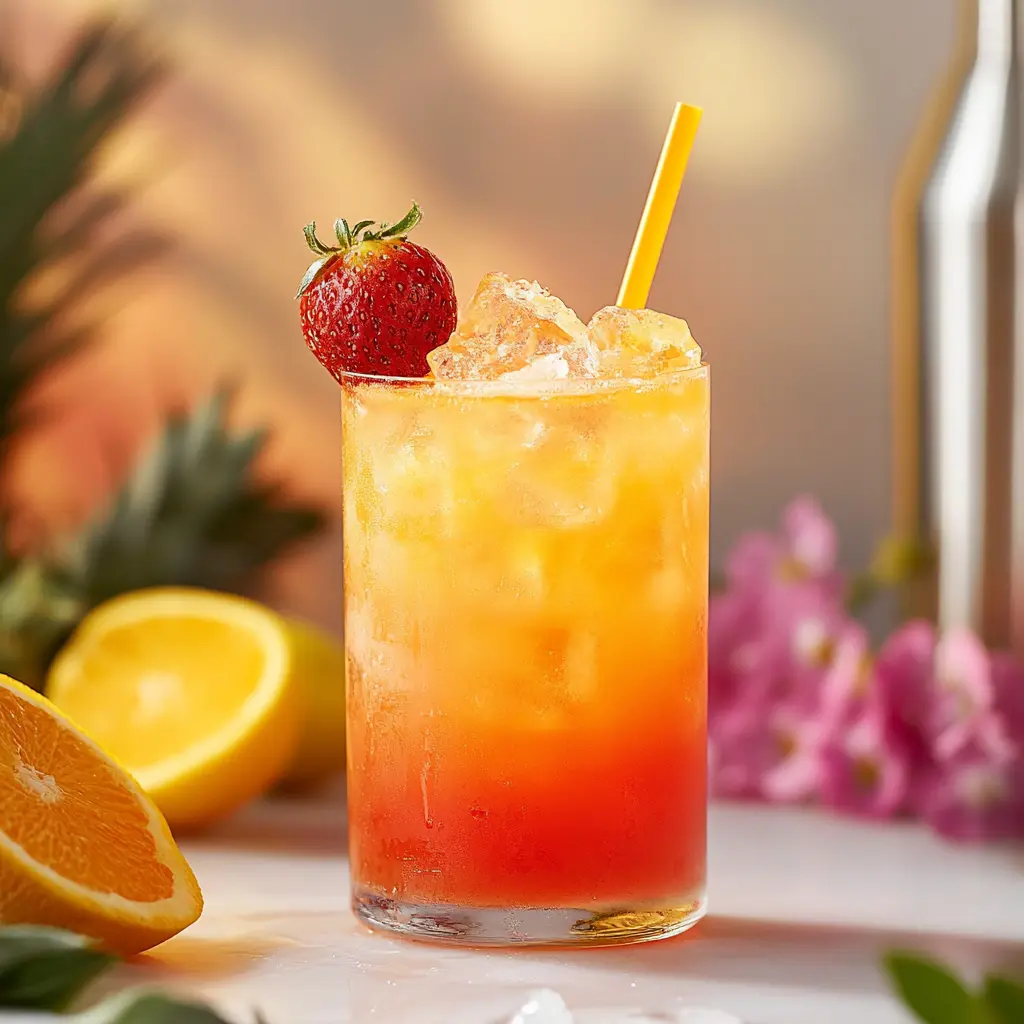 SWEET SUNRISE MOCKTAIL centered hero view, clean and uncluttered