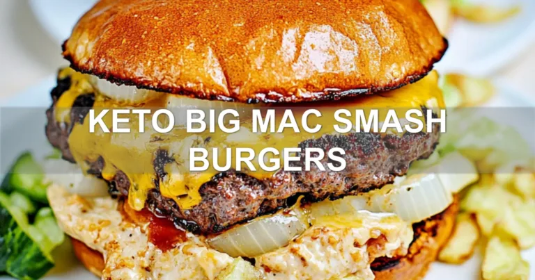 KETO BIG MAC SMASH BURGERS centered hero view, clean and uncluttered