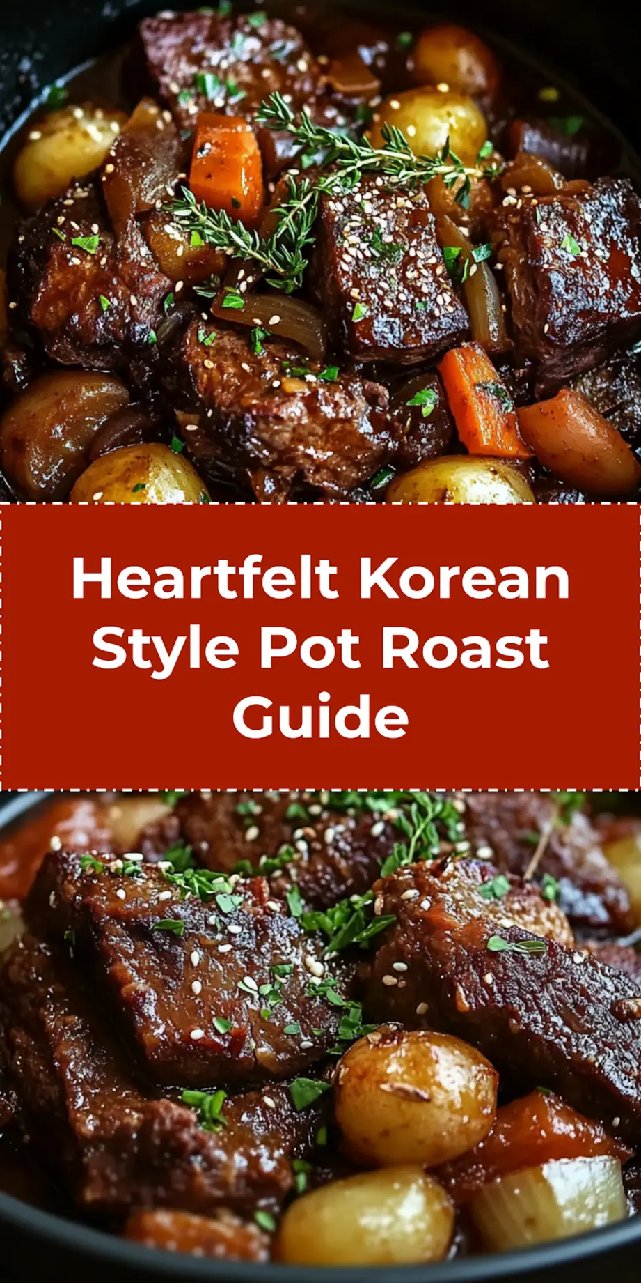 Easy Korean Style Pot Roast Irresistible and Heartfelt 4 KOREAN STYLE POT ROAST centered hero view, clean and uncluttered_pin