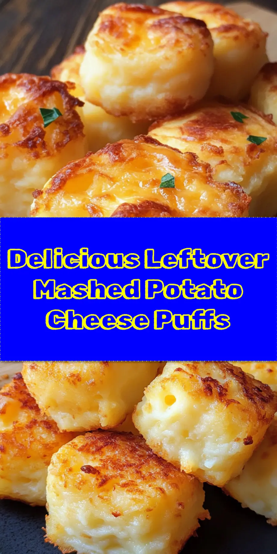 LEFTOVER MASHED POTATO CHEESE PUFFS centered hero view, clean and uncluttered_pin