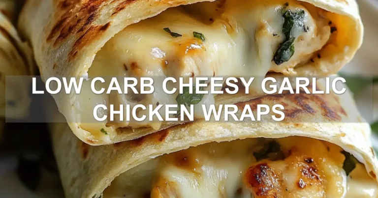 LOW CARB CHEESY GARLIC CHICKEN WRAPS centered hero view, clean and uncluttered