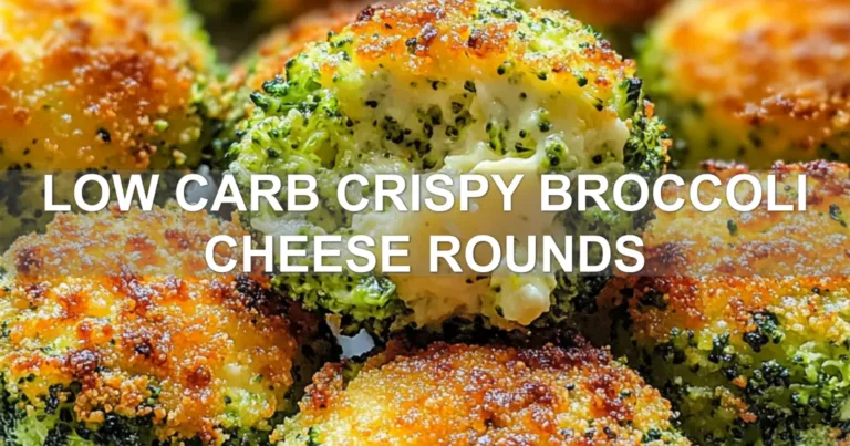 LOW CARB CRISPY BROCCOLI CHEESE ROUNDS centered hero view, clean and uncluttered