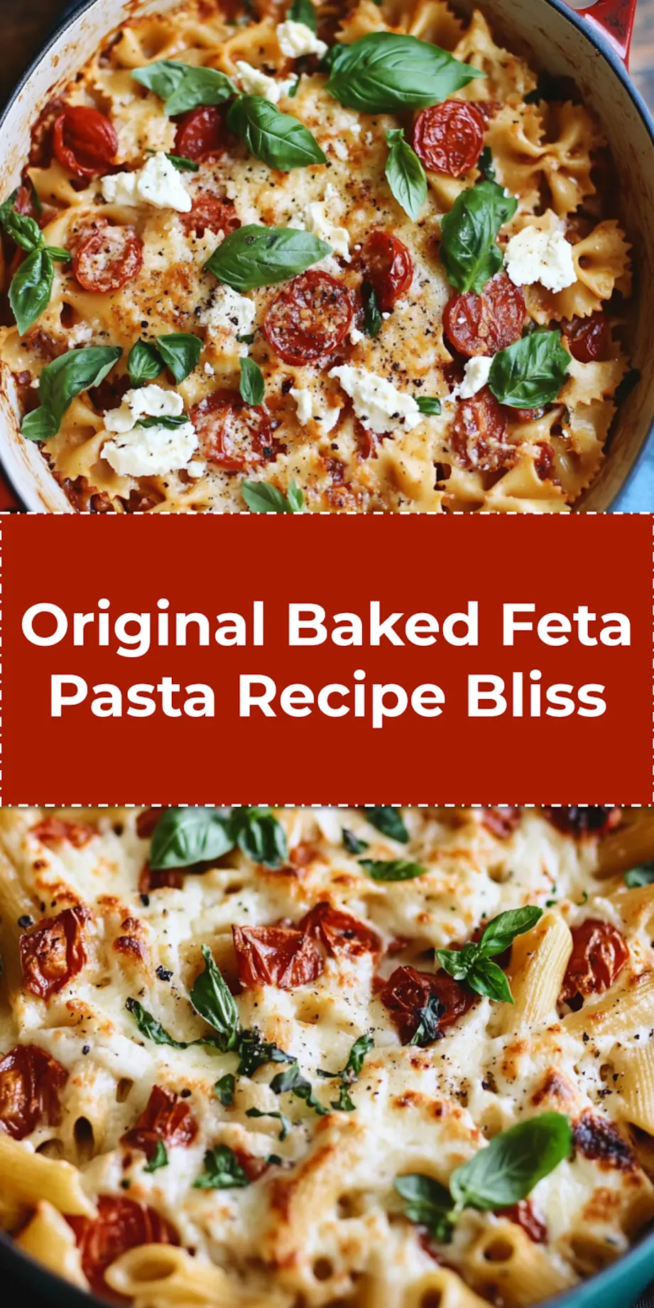 Perfect Original Baked Feta Pasta Recipe Worth Trying 4 Original Baked Feta Pasta Recipe centered hero view, clean and uncluttered pin