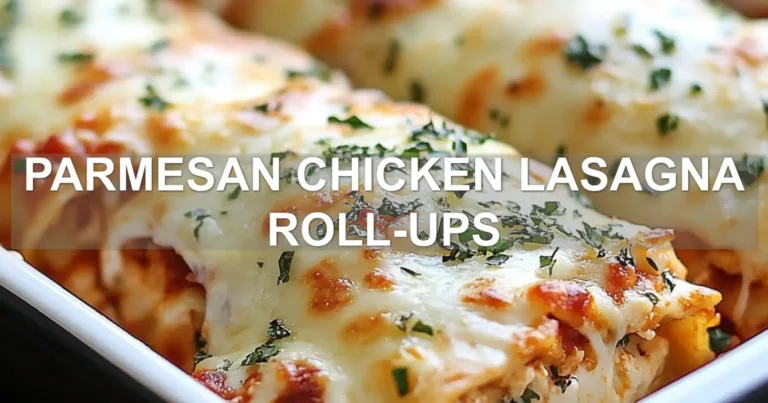 PARMESAN CHICKEN LASAGNA ROLL-UPS centered hero view, clean and uncluttered