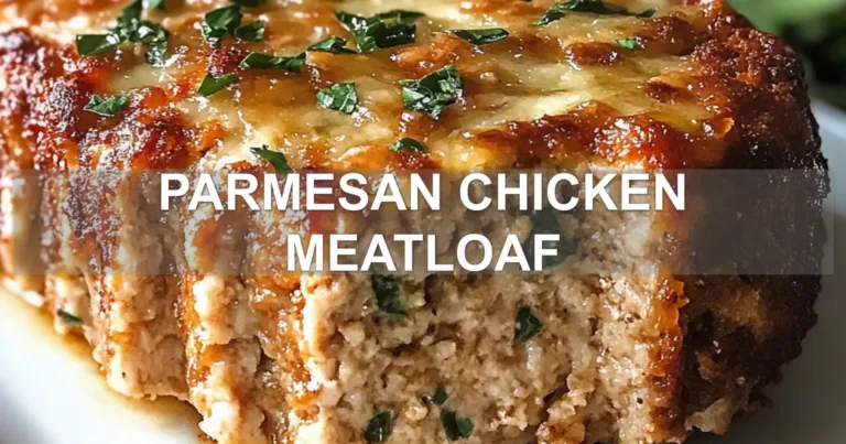 PARMESAN CHICKEN MEATLOAF centered hero view, clean and uncluttered