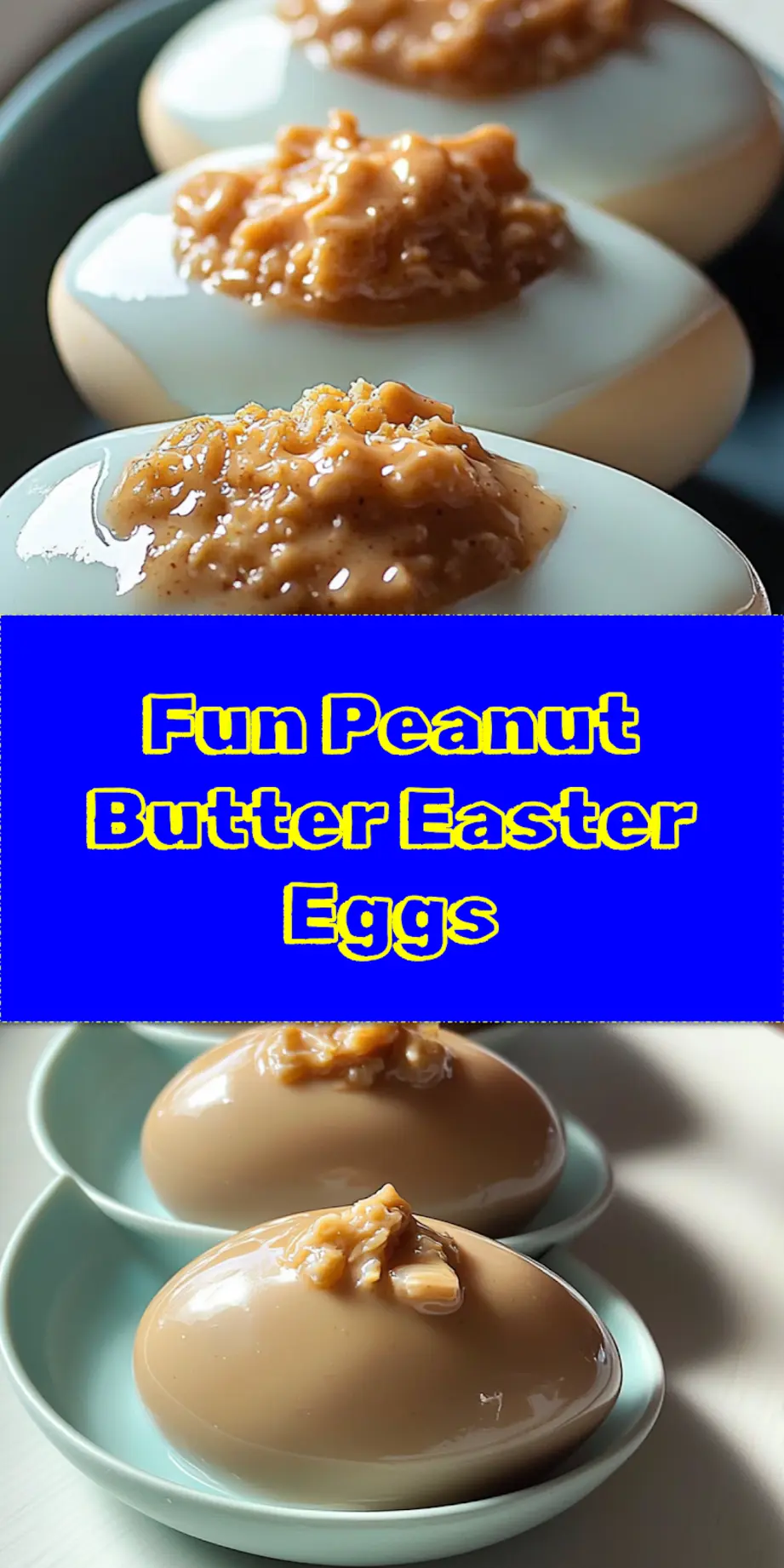 Discover Easy Peanut Butter Easter Eggs Recipe Now 4 PEANUT BUTTER EASTER EGGS centered hero view, clean and uncluttered_pin