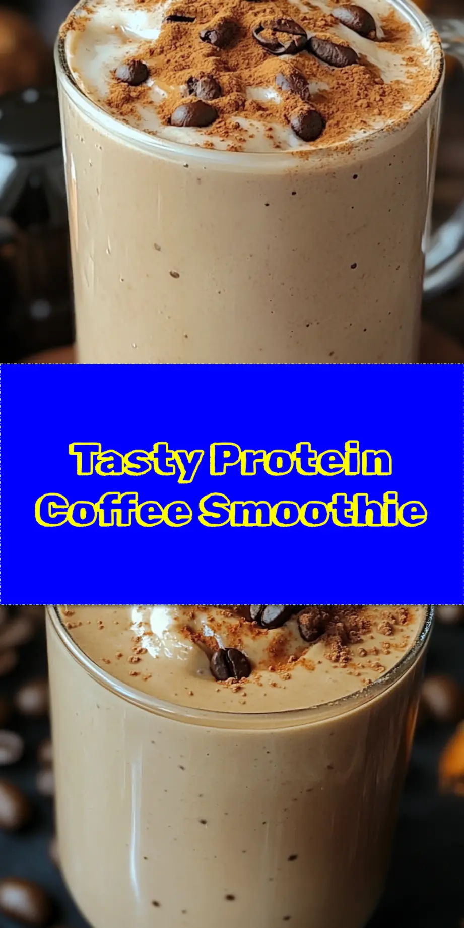 PROTEIN COFFEE SMOOTHIE centered hero view, clean and uncluttered_pin