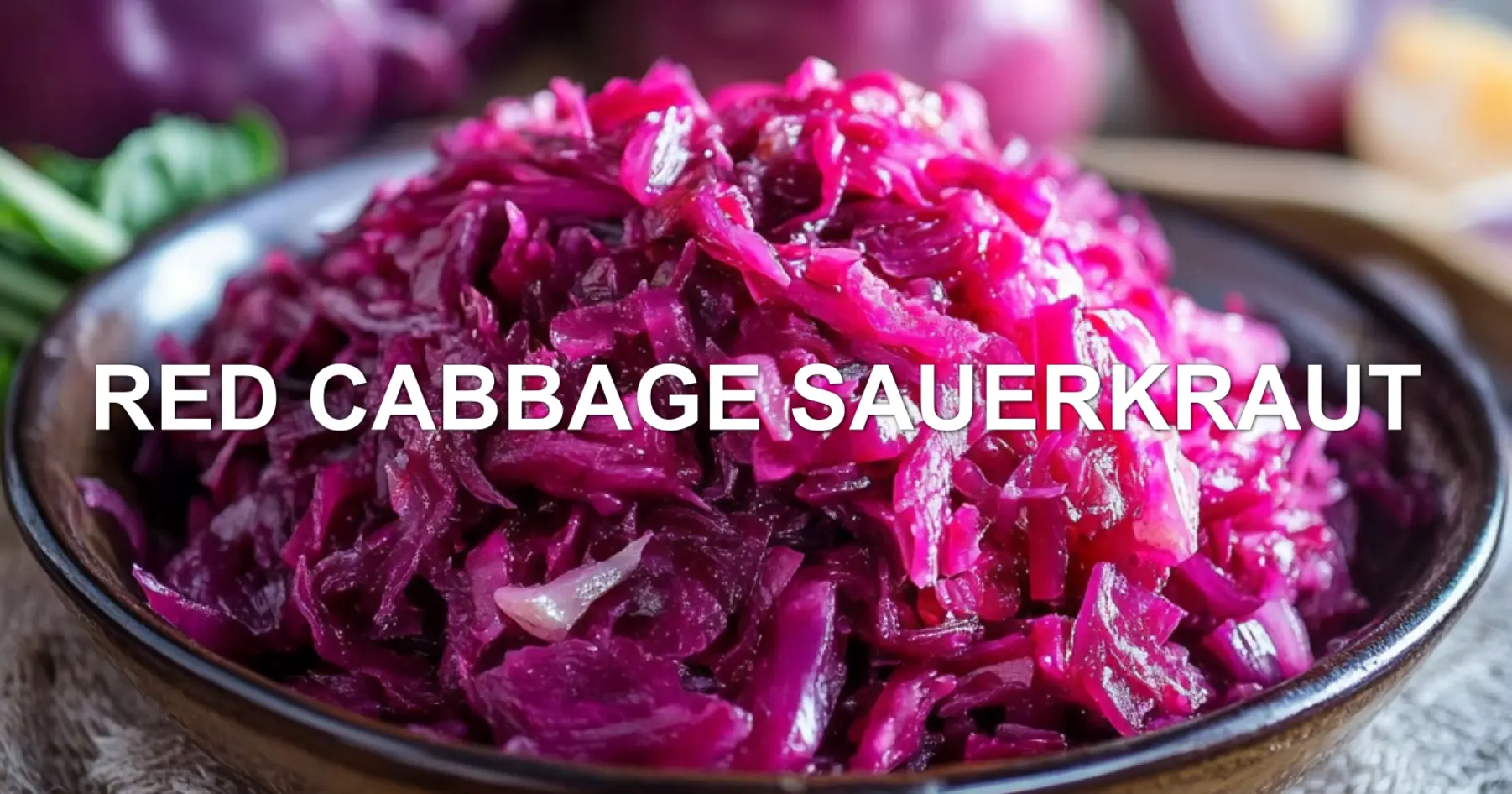 RED CABBAGE SAUERKRAUT centered hero view, clean and uncluttered