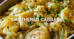 Smothered Cabbage for the Holidays: A Must-Try Treat SMOTHERED CABBAGE centered hero view, clean and uncluttered