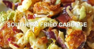 SOUTHERN FRIED CABBAGE centered hero view, clean and uncluttered