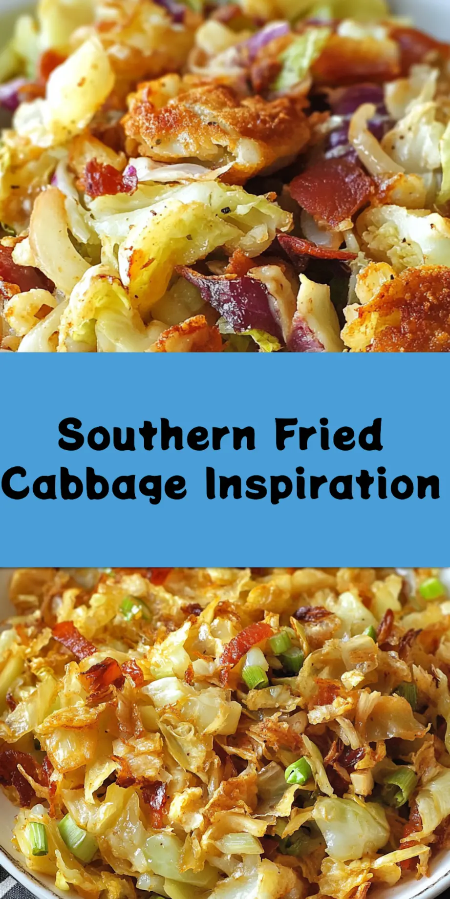 SOUTHERN FRIED CABBAGE centered hero view, clean and uncluttered_pin