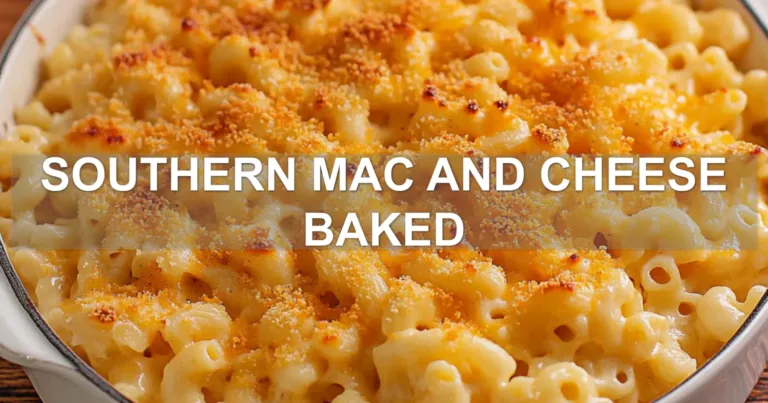 SOUTHERN MAC AND CHEESE BAKED centered hero view, clean and uncluttered