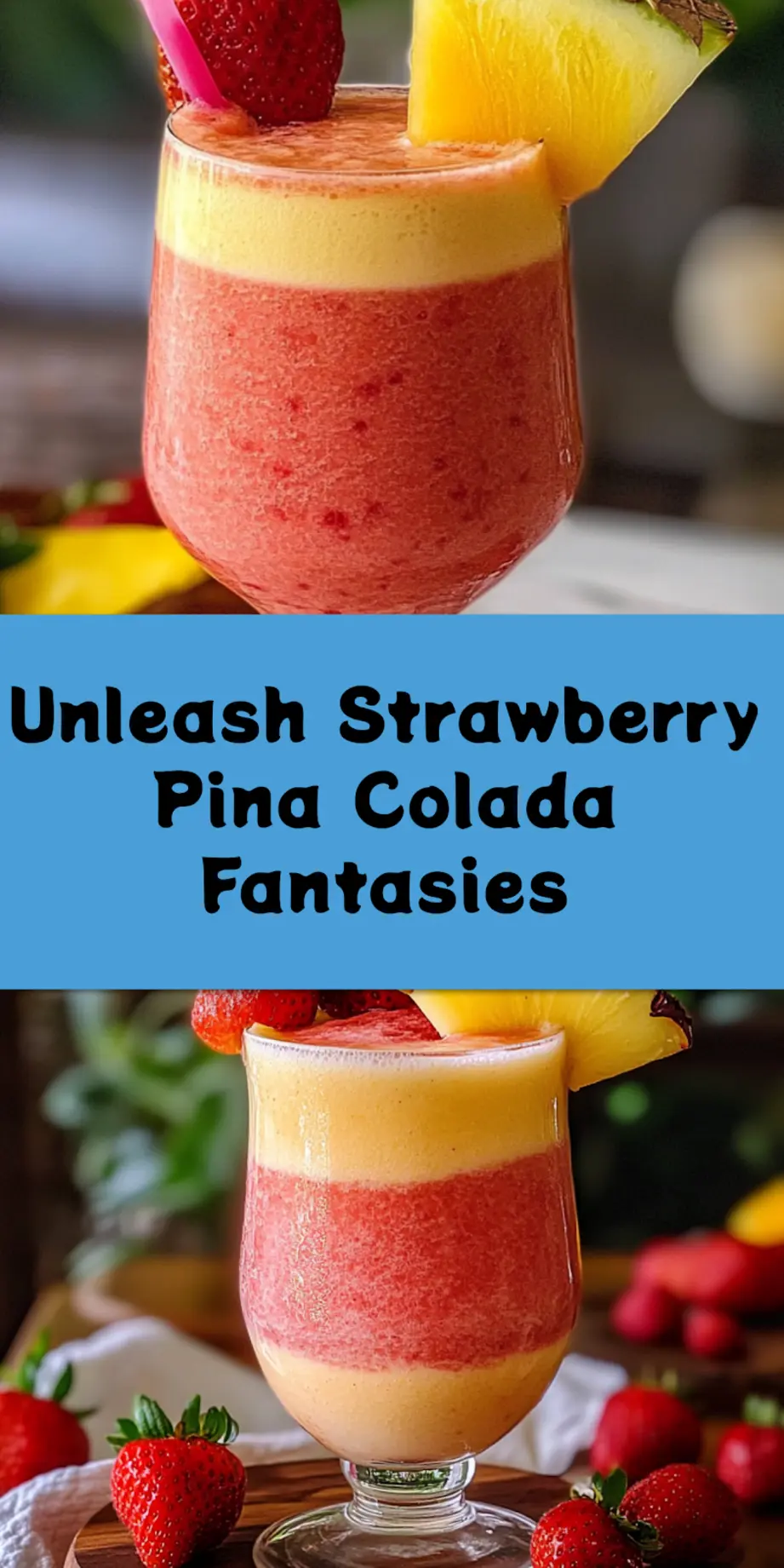 Discover the Best Strawberry Pina Colada Secrets 4 STRAWBERRY PINA COLADA centered hero view, clean and uncluttered_pin