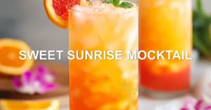 Simple Sweet Sunrise Mocktail for a Vibrant Brunch SWEET SUNRISE MOCKTAIL centered hero view, clean and uncluttered