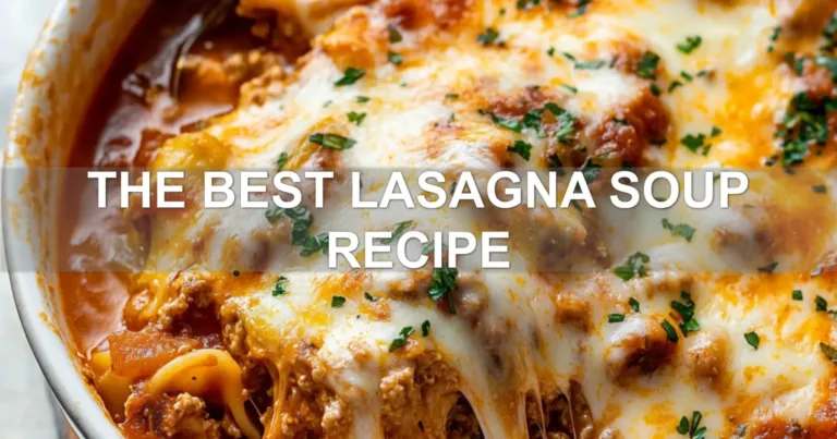 THE BEST LASAGNA SOUP RECIPE centered hero view, clean and uncluttered