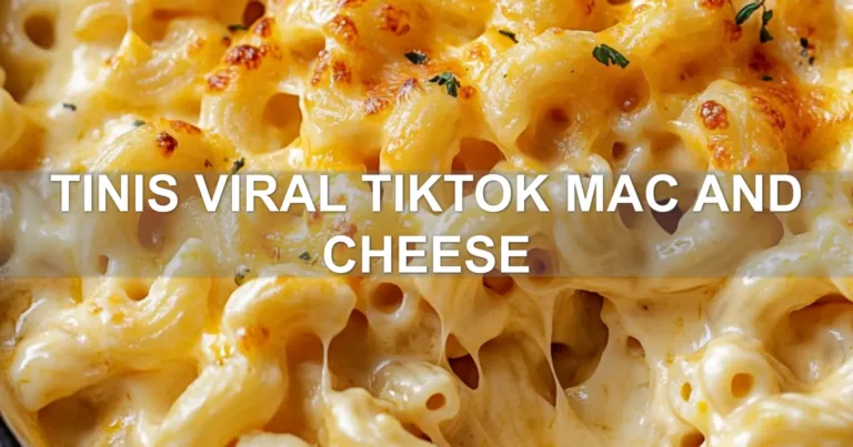 TINIS VIRAL TIKTOK MAC AND CHEESE centered hero view, clean and uncluttered