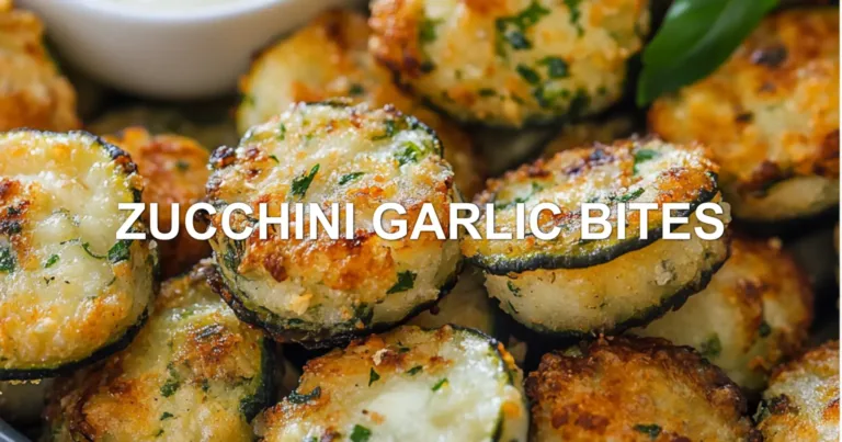 ZUCCHINI GARLIC BITES centered hero view, clean and uncluttered