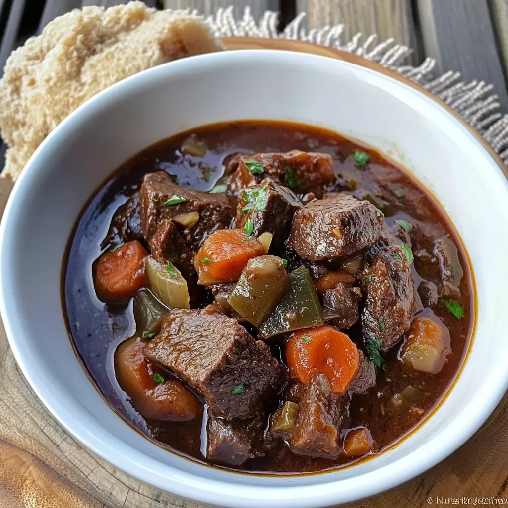 BEEF STEW WITH RED WINE centered hero view, clean and uncluttered