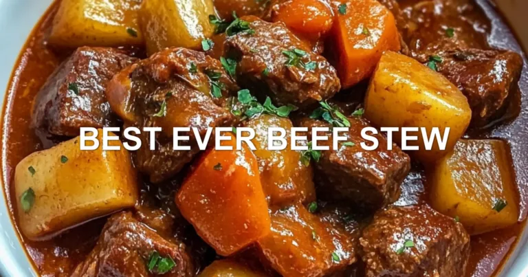 BEST EVER BEEF STEW centered hero view, clean and uncluttered