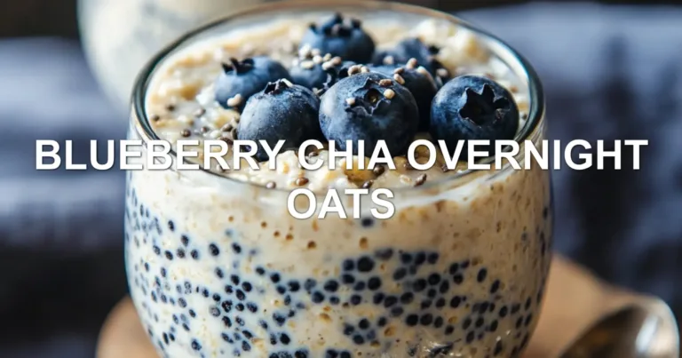 BLUEBERRY CHIA OVERNIGHT OATS centered hero view, clean and uncluttered
