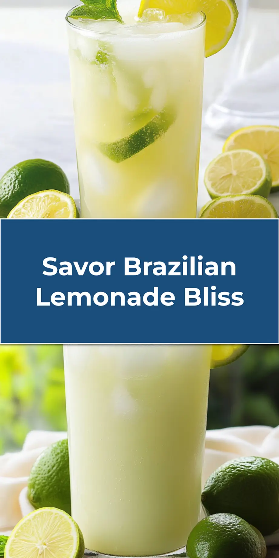 Delicious Brazilian Lemonade Your New Favorite 4 BRAZILIAN LEMONADE centered hero view, clean and uncluttered_pin