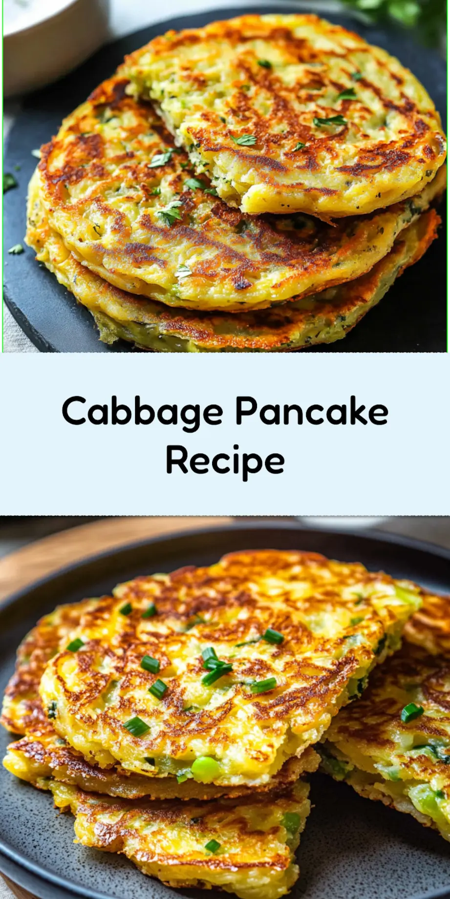 Cabbage pancake sliced into wedges, perfect for Pinterest sharing