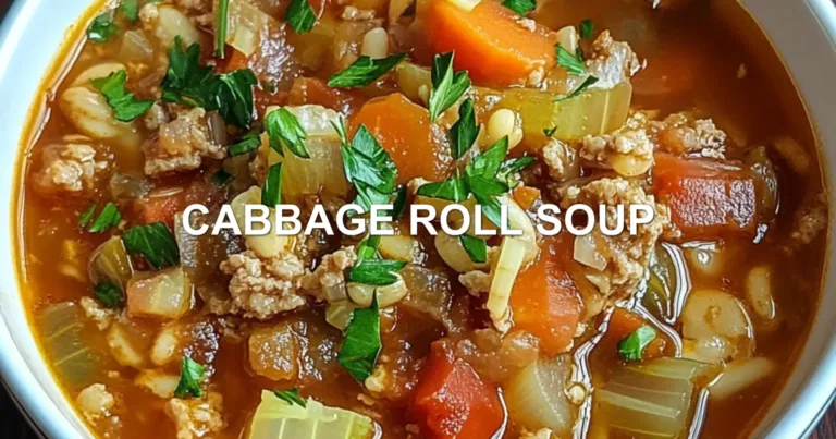 CABBAGE ROLL SOUP centered hero view, clean and uncluttered
