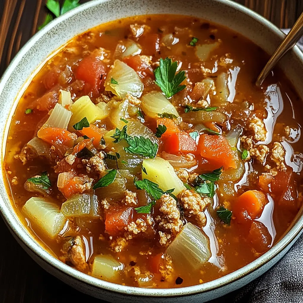 Cabbage Roll Soup centered hero view, clean and uncluttered