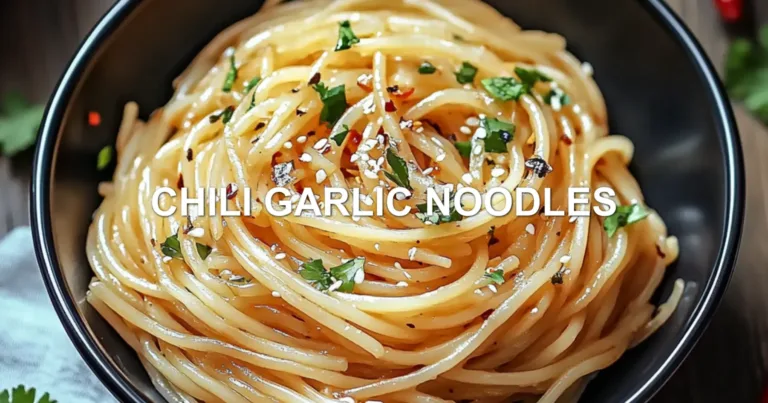 CHILI GARLIC NOODLES centered hero view, clean and uncluttered