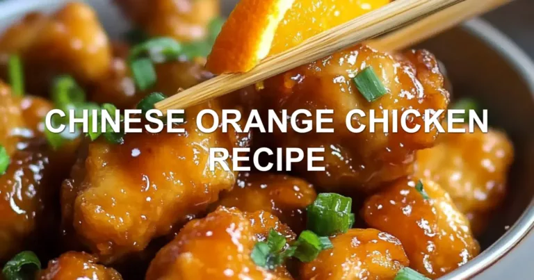 CHINESE ORANGE CHICKEN RECIPE centered hero view, clean and uncluttered