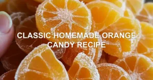 CLASSIC HOMEMADE ORANGE CANDY RECIPE centered hero view, clean and uncluttered