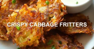 CRISPY CABBAGE FRITTERS centered hero view, clean and uncluttered