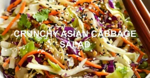 Irresistibly Crunchy Asian Cabbage Salad You'll Love CRUNCHY ASIAN CABBAGE SALAD centered hero view, clean and uncluttered