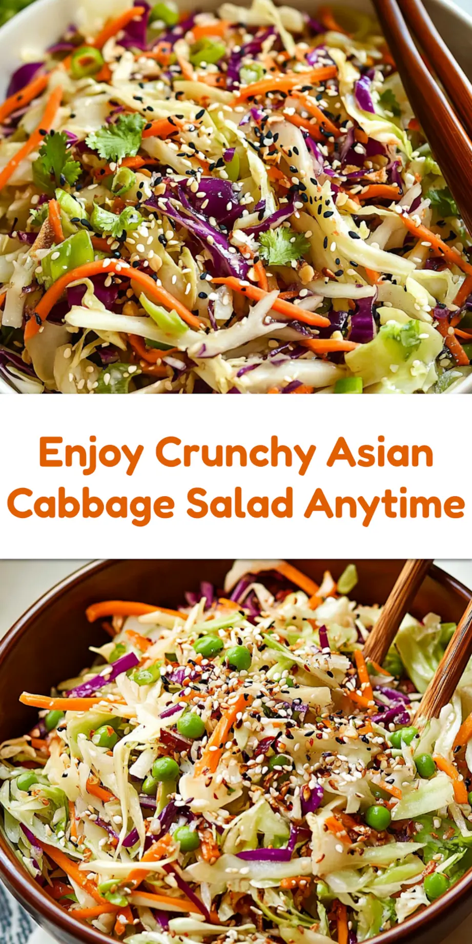 CRUNCHY ASIAN CABBAGE SALAD centered hero view, clean and uncluttered_pin